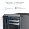 StarTech.com 4-Pfosten 12U Serverschrank, abschließbarer 19-Zoll-Datenschrank für Computer-/AV-/IT-Ausrüstung, Büro-/Heimnetzwerk-Rack mit Rollen & verstellbaren Montageschienen