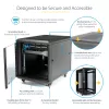 StarTech.com 4-Pfosten 12U Serverschrank, abschließbarer 19-Zoll-Datenschrank für Computer-/AV-/IT-Ausrüstung, Büro-/Heimnetzwerk-Rack mit Rollen & verstellbaren Montageschienen