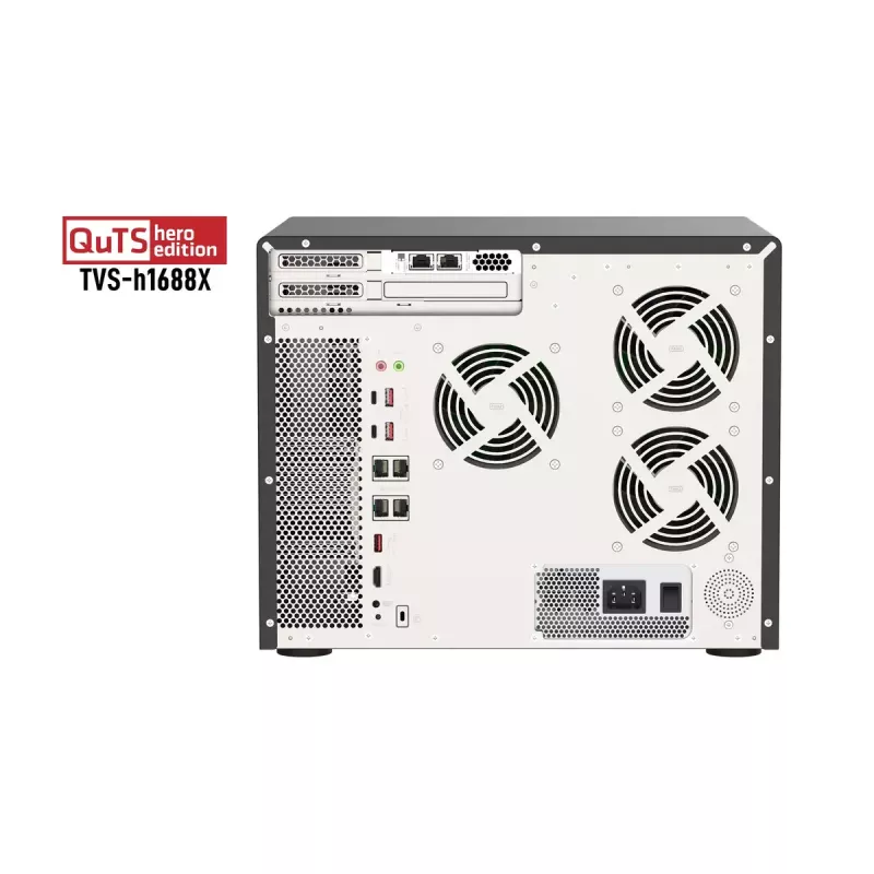QNAP TVS-h1688X NAS Tower Intel® Xeon® W-1250 32 GB DDR4 0 TB QuTS hero Schwarz