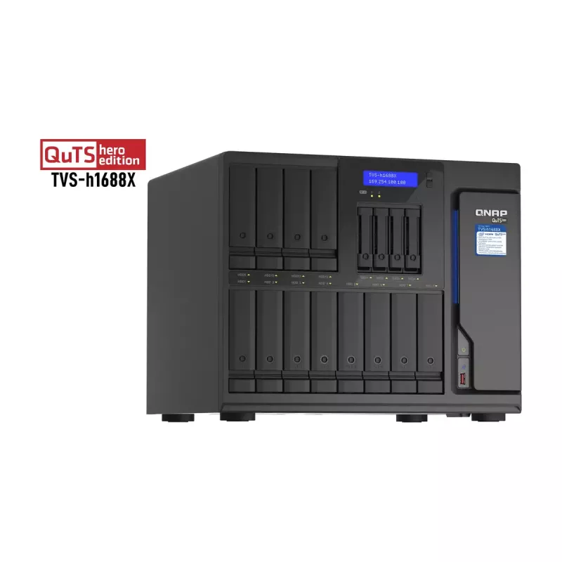 QNAP TVS-h1688X NAS Tower Intel® Xeon® W-1250 32 GB DDR4 0 TB QuTS hero Schwarz