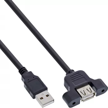 InLine USB 2.0 Adapterkabel Typ A Stecker / A Buchse für Slotblende, 0,6 m
