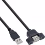InLine USB 2.0 Adapterkabel Typ A Stecker / A Buchse für Slotblende, 0,6 m