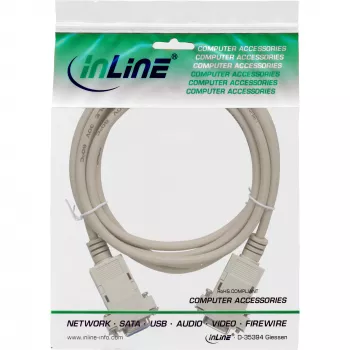 InLine Nullmodem-Kabel DB9 Buchse / Buchse, konfektioniert, grau, 2 m