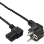 InLine Netzkabel, CEE 7/7 gewinkelt / 3-polig IEC C13 Stecker gewinkelt, 0,5 m