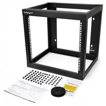 StarTech.com 9HE 19 Zoll Wandmontage-Netzwerkrack 17 Zoll tief 2-Pfosten offener Rahmen für Serverraum/Daten/AV/IT/Kommunikation/Computergeräte/Patchpanel mit Käfigmuttern/Schrauben Haken/Öse 79 kg Kapazität~9HE 19 Zoll Wandmontage-Netzwerkrack 17 Zoll tief 2-Pfosten offener Rahmen für Serverraum/Daten/AV/IT/Kommunikation/Computergeräte/Patchpanel mit Käfigmuttern/Schrauben Haken/Öse 175 lb…