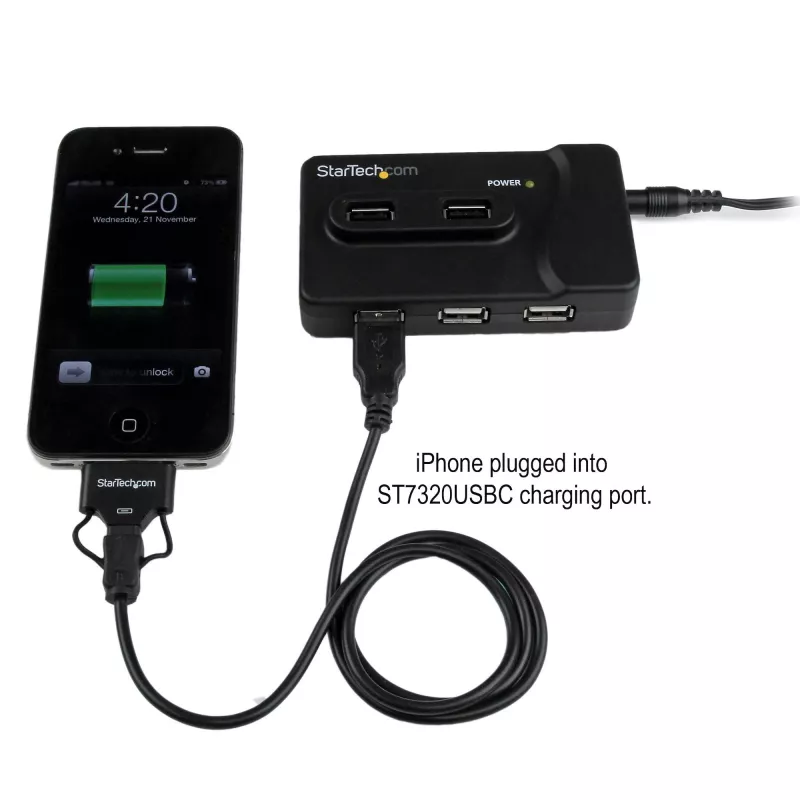 StarTech.com 6-Port USB 3.0 / USB 2.0 Kombi-Hub mit 2A Ladeanschluss – 2x USB 3.0 & 4x USB 2.0