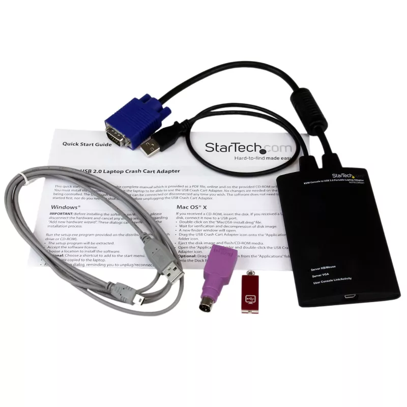StarTech.com KVM-Konsole-auf-USB-2.0-Tragbarer-Laptop-Crash-Cart-Adapter