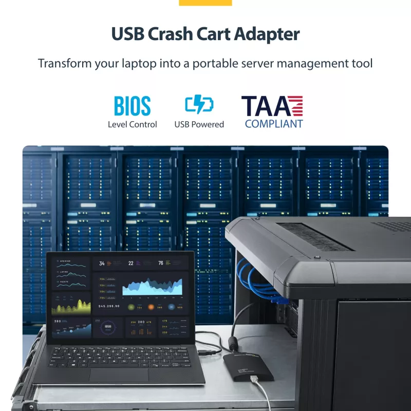 StarTech.com KVM-Konsole-auf-USB-2.0-Tragbarer-Laptop-Crash-Cart-Adapter