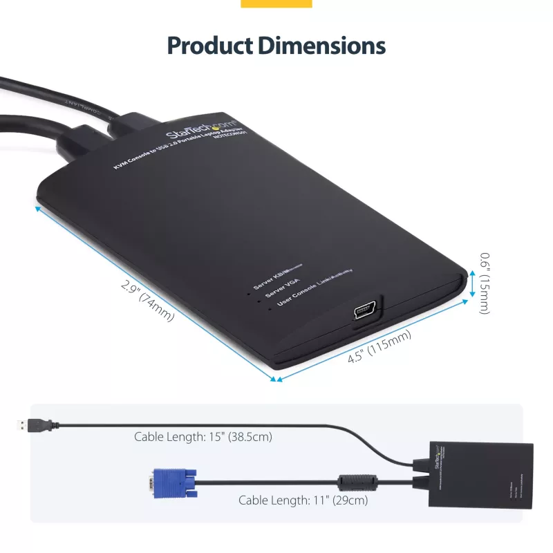 StarTech.com KVM-Konsole-auf-USB-2.0-Tragbarer-Laptop-Crash-Cart-Adapter