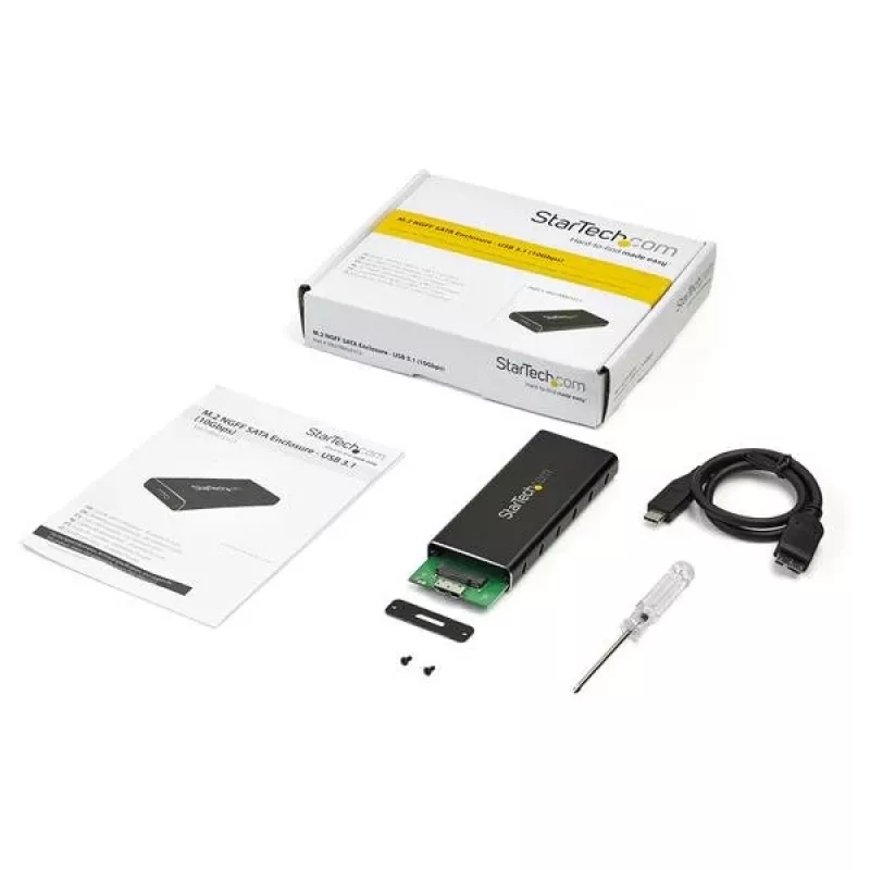 StarTech.com M.2 SSD-Gehäuse für M.2 SATA SSDs - USB 3.1 (10 Gbit/s) mit USB-C-Kabel