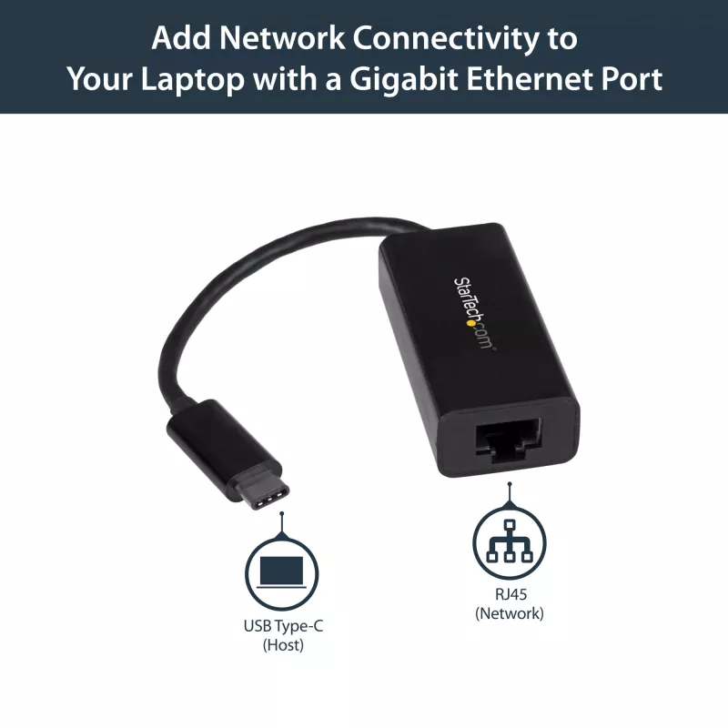 StarTech.com USB-C auf Gigabit Ethernet Adapter - Schwarz