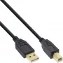 USB 2.0 Kabel Typ A Stecker / Typ B Buchse schwarz vergoldet 0,3m InLine 34503S