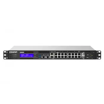 QNAP QGD-1602P Managed L2 Gigabit Ethernet (10/100/1000) Power over Ethernet (PoE) 1U Schwarz, Grau