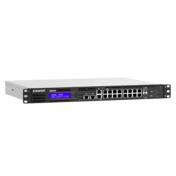 QNAP QGD-1602P Managed L2 Gigabit Ethernet (10/100/1000) Power over Ethernet (PoE) 1U Schwarz, Grau