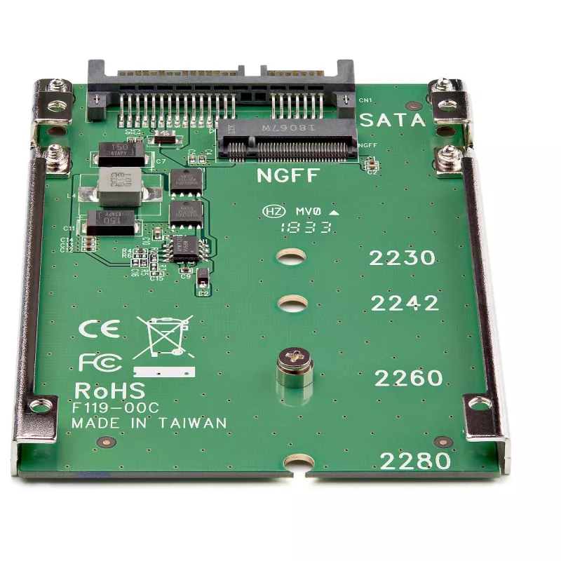 StarTech.com M.2 SATA SSD auf 2,5 Zoll SATA Adapter - M.2 NGFF zu SATA Konverter - 7mm - Open-Frame Halterung - M2 Festplattenadapter