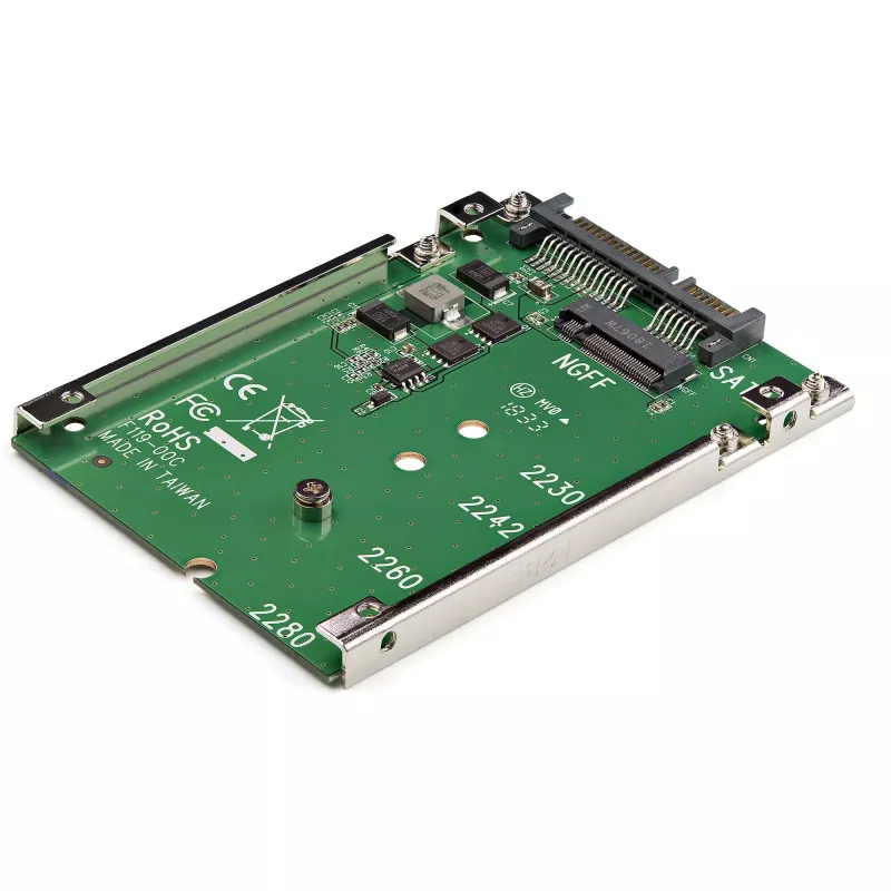 StarTech.com M.2 SATA SSD auf 2,5 Zoll SATA Adapter - M.2 NGFF zu SATA Konverter - 7mm - Open-Frame Halterung - M2 Festplattenadapter