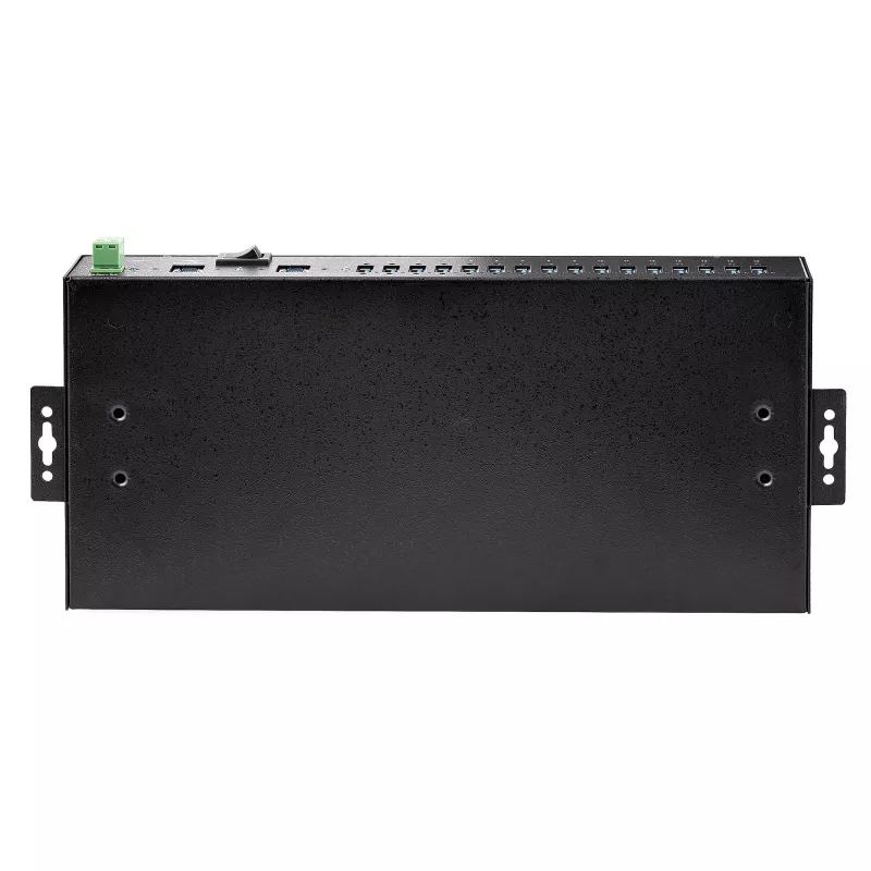 StarTech.com 16-Port Industrial USB 3.0 Hub 5Gbps, Metall, DIN-/Oberflächen-/Rack-Montage, ESD-Schutz, Klemmenblock-Stromversorgung, bis zu 120 W gemeinsame USB-Ladung, Dual-Host-Hub/Switch