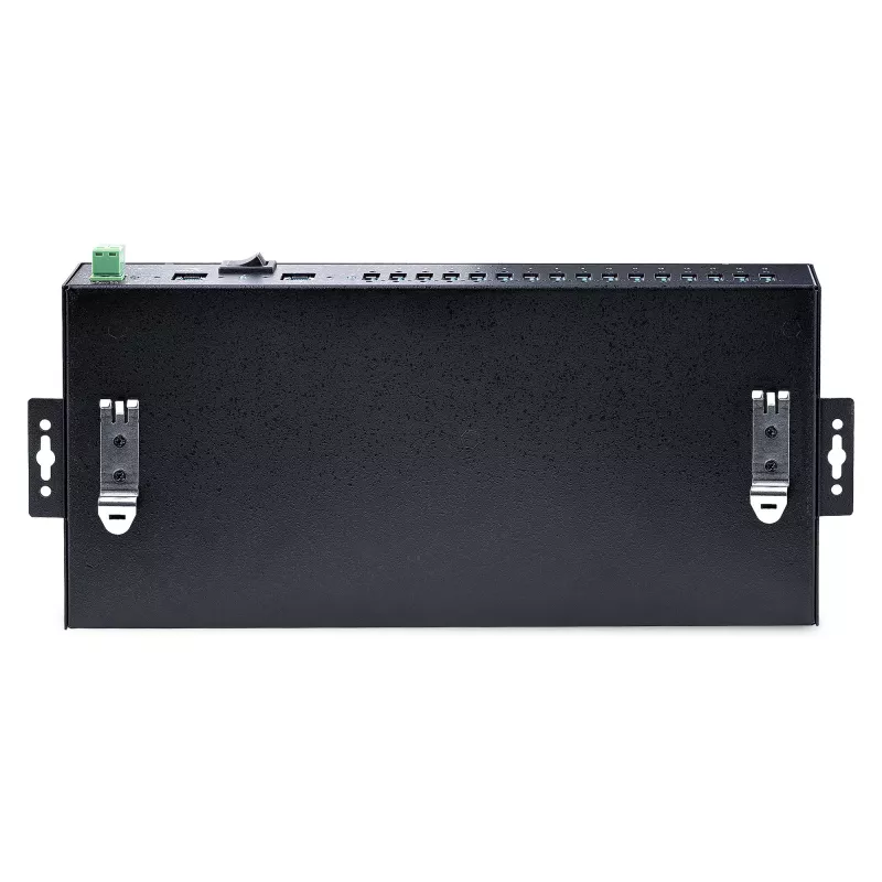 StarTech.com 16-Port Industrial USB 3.0 Hub 5Gbps, Metall, DIN-/Oberflächen-/Rack-Montage, ESD-Schutz, Klemmenblock-Stromversorgung, bis zu 120 W gemeinsame USB-Ladung, Dual-Host-Hub/Switch