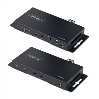StarTech.com 4K HDMI over Fiber Extender Kit, 4K 60Hz bis zu 1000 m (Single Mode) oder 300 m (Multimode) LC Lichtwellenleiter, HDR, HDCP, 3,5 mm Audio/RS232/IR Extender, Sender- und Empfänger-Set