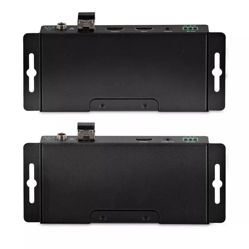 StarTech.com 4K HDMI over Fiber Extender Kit, 4K 60Hz bis zu 1000 m (Single Mode) oder 300 m (Multimode) LC Lichtwellenleiter, HDR, HDCP, 3,5 mm Audio/RS232/IR Extender, Sender- und Empfänger-Set