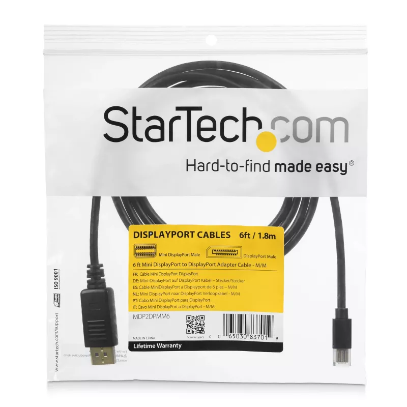 StarTech.com 3m Mini DisplayPort auf DisplayPort 1.2 Kabel - 4K x 2K UHD Mini DisplayPort auf DisplayPort Adapterkabel - Mini DP auf DP Kabel für Monitor - mDP auf DP Konverterkabel