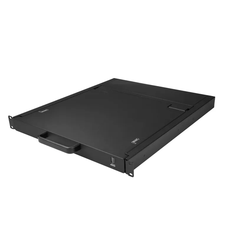 StarTech.com Rackmount KVM-Konsole – Single-Port VGA KVM mit 19-Zoll-LCD-Monitor für Serverschrank – Voll ausgestattete universelle 1HE LCD KVM-Schublade mit Kabeln & Hardware – USB-Unterstützung – 50.000 MTBF