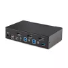 StarTech.com 2-Port DisplayPort KVM-Switch, 8K 60Hz / 4K 144Hz, Einzeldisplay, DP 1.4, 2x USB 3.0 Anschlüsse, 4x USB 2.0 HID Anschlüsse, Drucktasten- & Hotkey-Umschaltung, TAA-konform - betriebssystemunabhängig, Metallgehäuse