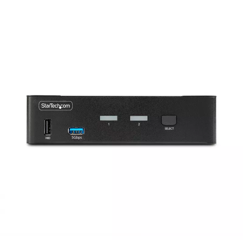 StarTech.com 2-Port DisplayPort KVM-Switch, 8K 60Hz / 4K 144Hz, Einzeldisplay, DP 1.4, 2x USB 3.0 Anschlüsse, 4x USB 2.0 HID Anschlüsse, Drucktasten- & Hotkey-Umschaltung, TAA-konform - betriebssystemunabhängig, Metallgehäuse