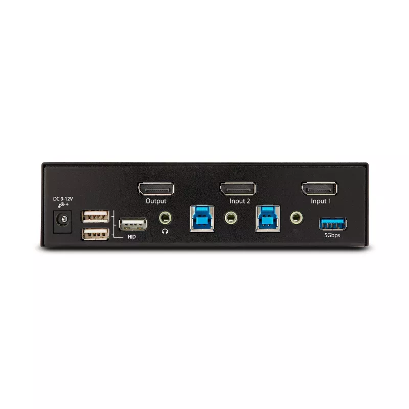 StarTech.com 2-Port DisplayPort KVM-Switch, 8K 60Hz / 4K 144Hz, Einzeldisplay, DP 1.4, 2x USB 3.0 Anschlüsse, 4x USB 2.0 HID Anschlüsse, Drucktasten- & Hotkey-Umschaltung, TAA-konform - betriebssystemunabhängig, Metallgehäuse