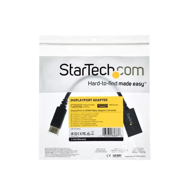 StarTech.com DisplayPort zu HDMI Adapter - DP 1.2 auf HDMI Video Konverter 1080p - DP auf HDMI Monitor/TV/Display Kabel Adapter Dongle - Passiver DP auf HDMI Adapter - Verriegelbarer DP Stecker