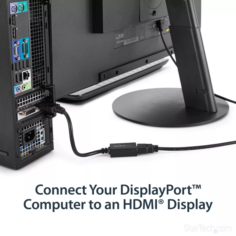 StarTech.com DisplayPort zu HDMI Adapter - DP 1.2 auf HDMI Video Konverter 1080p - DP auf HDMI Monitor/TV/Display Kabel Adapter Dongle - Passiver DP auf HDMI Adapter - Verriegelbarer DP Stecker