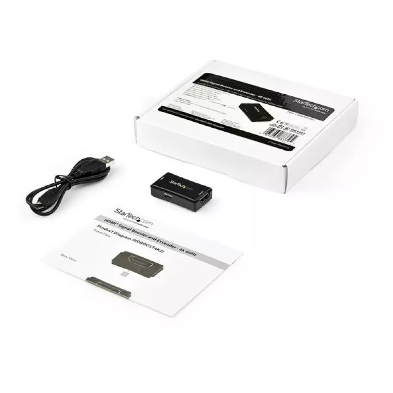StarTech.com 14 m HDMI Signalverstärker – 4K 60Hz, 3840 x 2160 Pixel, AV-Repeater, 14 m, Schwarz, HDCP