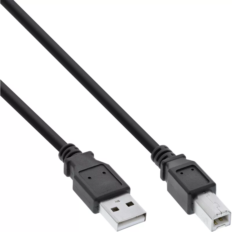 USB 2.0 Kabel Typ A Stecker / B Stecker schwarz 0,5m InLine 34550X