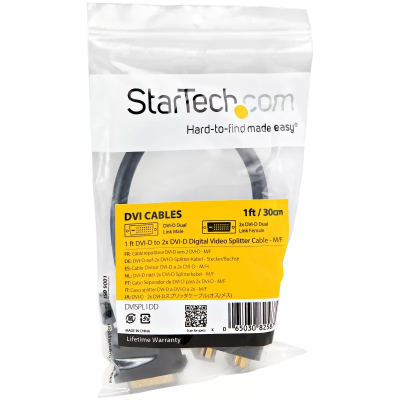 StarTech.com 30cm (1 ft) DVI-D zu 2x DVI-D Digital Video Splitter-Kabel - M/F~1 ft DVI-D zu 2x DVI-D Digital Video Splitter-Kabel - M/F