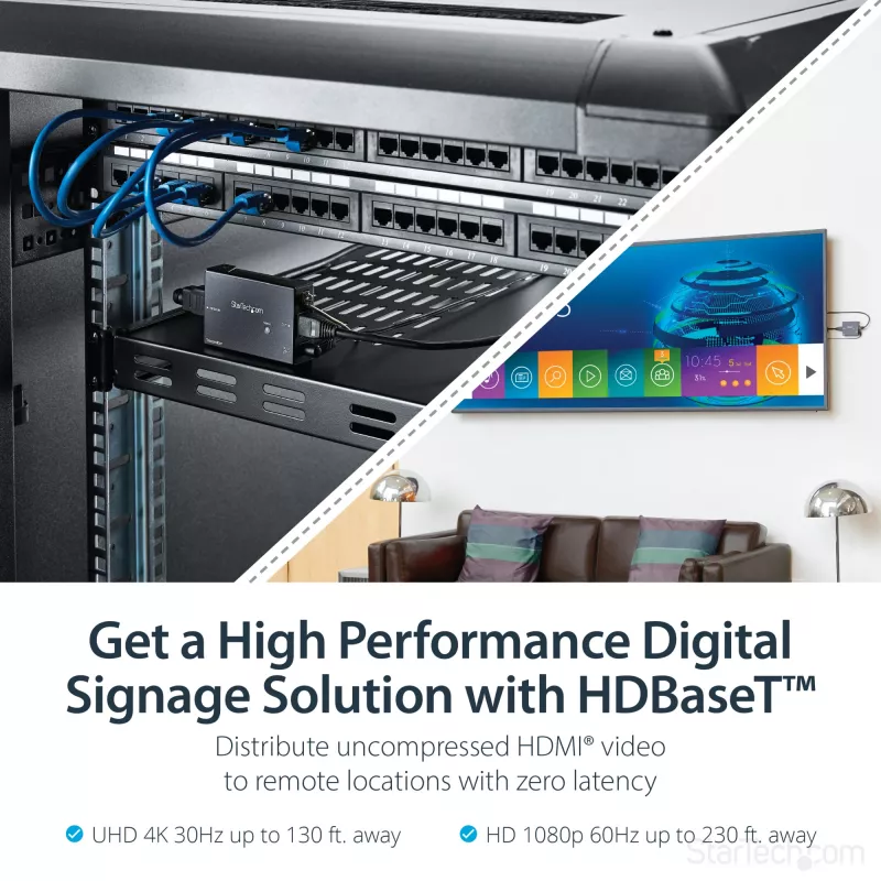 StarTech.com HDMI über CAT5e HDBaseT Extender – Stromversorgung über Kabel – Ultra HD 4K – TAA
