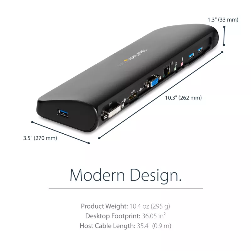 StarTech.com Dual-Monitor USB 3.0 Dockingstation mit HDMI & DVI/VGA