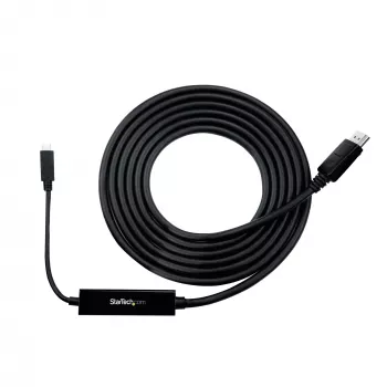 StarTech.com 2,9 m (9,8 ft.) USB-C auf DisplayPort 1.2 Kabel 4K 60Hz – USB-C auf DisplayPort Adapterkabel – HBR2 USB Typ-C DP Alt Mode auf DP Monitor Videokabel – Funktioniert mit Thunderbolt 3 – Schwarz