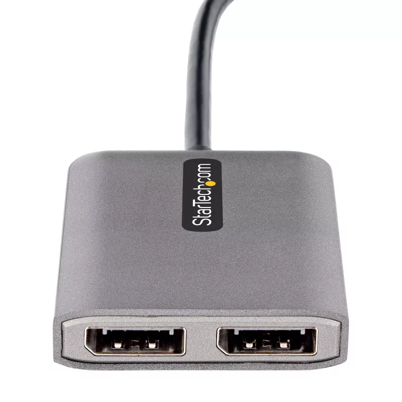 StarTech.com USB-C zu Dual DisplayPort 1.4 Adapter, USB Type-C Multi-Monitor MST Hub, Dual 5K 60Hz DP Laptop Display Extender / Splitter, HDR, Extra langes integriertes Kabel – nur Windows