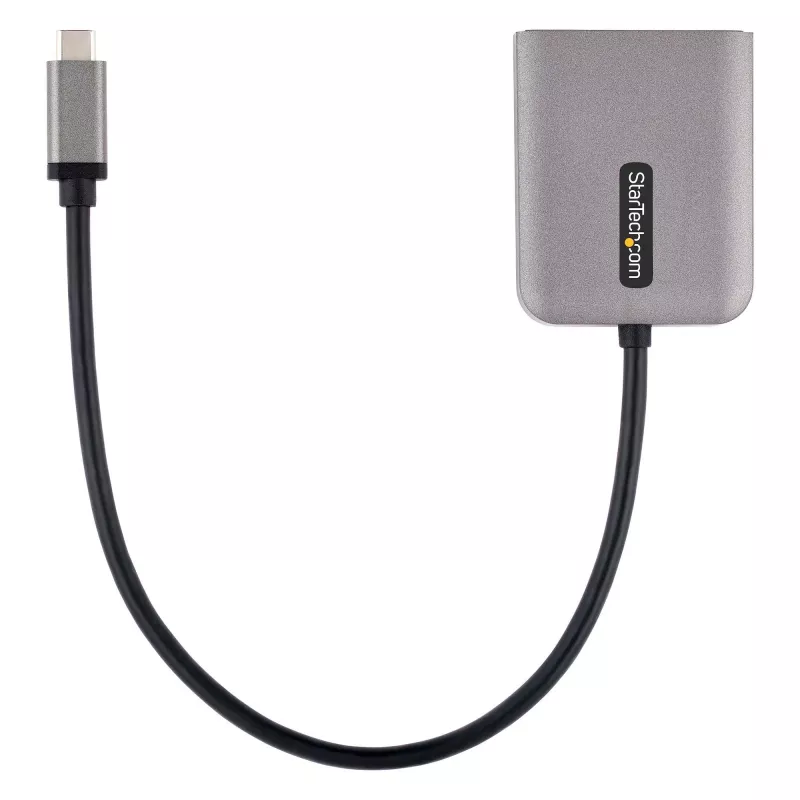 StarTech.com USB-C zu Dual DisplayPort 1.4 Adapter, USB Type-C Multi-Monitor MST Hub, Dual 5K 60Hz DP Laptop Display Extender / Splitter, HDR, Extra langes integriertes Kabel – nur Windows