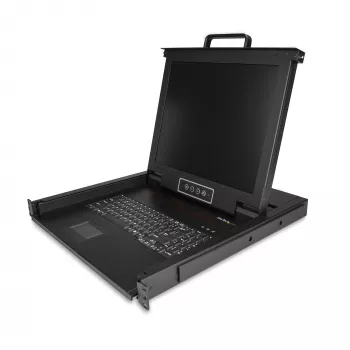 StarTech.com Rackmount KVM Console - Single Port VGA KVM mit 17-Zoll-LCD-Monitor für Server-Rack - Voll ausgestattete universelle 1U LCD KVM Drawer mit Kabeln & Hardware - USB-Unterstützung - 50.000 MTBF
