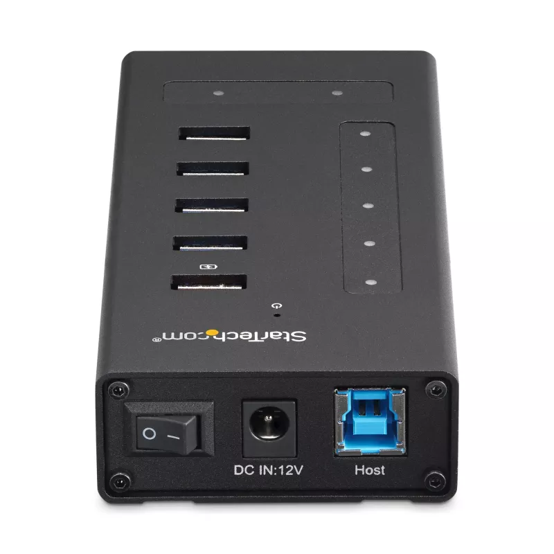 StarTech.com 7 Port USB C Hub - USB Type-C zu 2x USB-C/5x USB-A - Kommerzieller Metall USB 3.0 Hub - SuperSpeed USB 3.2 Gen 1 (5 Gbit/s) - Selbstversorgt - BC 1.2 Schnellladung - Montierbar/Robust