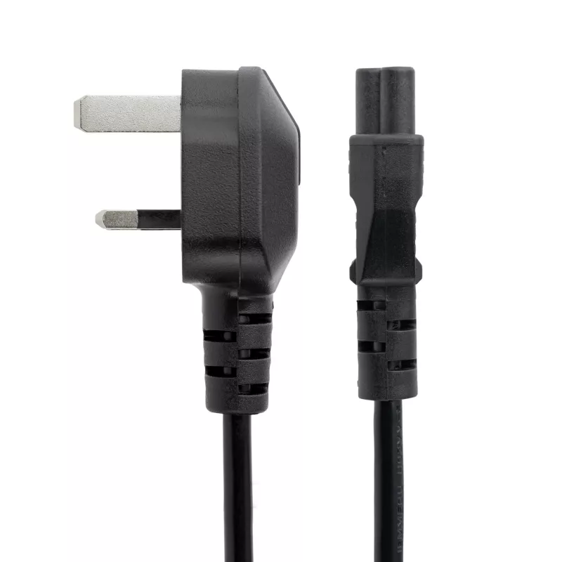 StarTech.com 3ft (1m) UK Laptop-Netzkabel, BS 1363 auf C5 (Kleeblatt), 2,5A 250V, 18AWG, UK Laptop-Ersatzkabel, Drucker-Netzkabel, Laptop-Ladekabel, Laptop-Netzteilkabel
