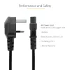 StarTech.com 3ft (1m) UK Laptop-Netzkabel, BS 1363 auf C5 (Kleeblatt), 2,5A 250V, 18AWG, UK Laptop-Ersatzkabel, Drucker-Netzkabel, Laptop-Ladekabel, Laptop-Netzteilkabel