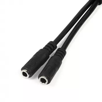 StarTech.com Headset-Adapter für Headsets mit getrennten Kopfhörer-/Mikrofonsteckern – 3,5 mm 4-polig auf 2x 3-polig 3,5 mm Stecker/Buchse