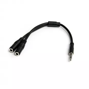 StarTech.com Headset-Adapter für Headsets mit getrennten Kopfhörer-/Mikrofonsteckern – 3,5 mm 4-polig auf 2x 3-polig 3,5 mm Stecker/Buchse