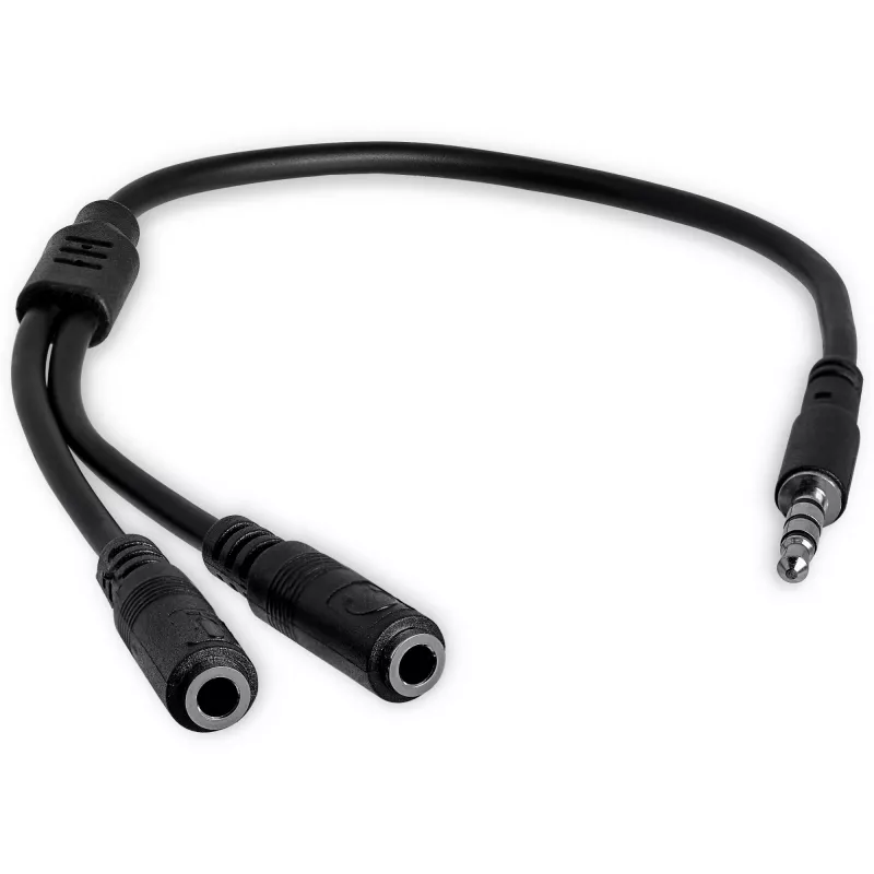 StarTech.com Headset-Adapter für Headsets mit getrennten Kopfhörer-/Mikrofonsteckern – 3,5 mm 4-polig auf 2x 3-polig 3,5 mm Stecker/Buchse