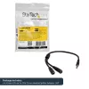 StarTech.com Headset-Adapter für Headsets mit getrennten Kopfhörer-/Mikrofonsteckern – 3,5 mm 4-polig auf 2x 3-polig 3,5 mm Stecker/Buchse