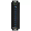 StarTech.com 10-Port USB 3.0 Hub mit Netzteil - Industrieller USB-A-Hub aus Metall mit ESD- und 350-W-Überspannungsschutz – Hutschienen-/Wand-/Tischmontage – High-Speed USB 3.2 Gen 1 (5 Gbit/s) Hub