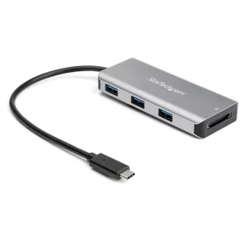 StarTech.com 3-Port-10-Gbit/s-USB-C-Hub mit SD-Kartenleser – 3x USB-A & 1x SD-Steckplatz – tragbarer USB-3.1/3.2-Gen-2-Typ-C-Adapter-Hub – Laptop-Hub – busgespeist – Thunderbolt-3-kompatibel