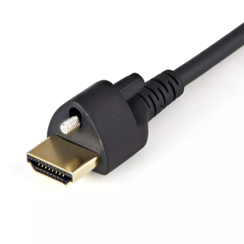 StarTech.com 6ft (2m) HDMI-Kabel mit Sicherungsschraube – 4K 60Hz HDR – High-Speed HDMI 2.0 Monitorkabel mit Sicherungsschraubanschluss für sichere Verbindung – HDMI-Kabel mit Ethernet – M/M